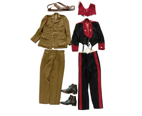  A post-War Royal Army Medical Corps officer's uniform group including mess dress, boots and Sam Browne belt