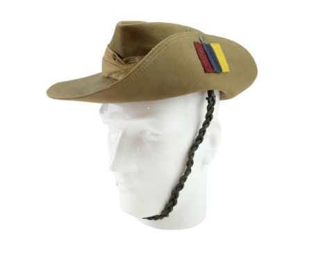 A 1944 dated British Army bush hat bearing a Royal Army Medical Corps flash