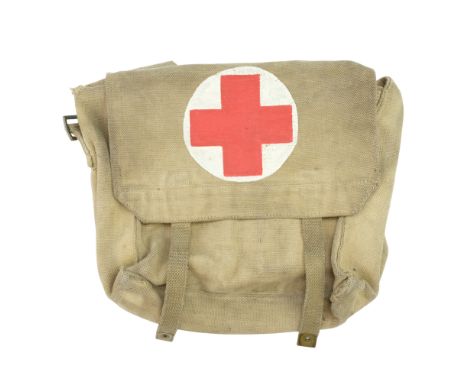 A Second World War British Army medic's webbing haversack / small pack