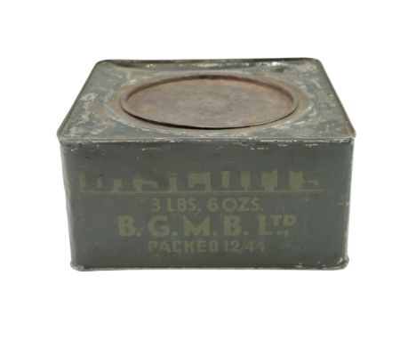 A 1944 British Army 3lb 6oz Biscuits ration tin