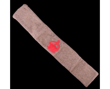 A Great War Derby Scheme brassard, inscribed "Lord Derby's Army 1917. Harold Dennison"