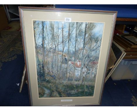 A framed and mounted Camille Pizarro Print "The Cote Des Boeufs at L'Hermitge".
