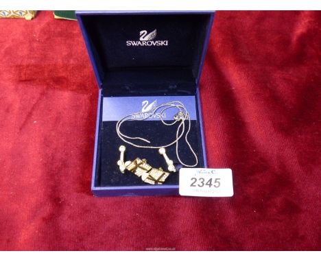 A small quantity of Swarovski jewellery including two pairs of clip on earrings and a chain, a/f.