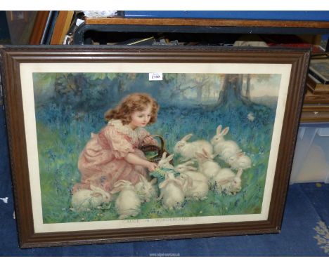 A large framed Pear's Print titled "Alice in Wonderland", 34 1/2" x 25 1/4". 
