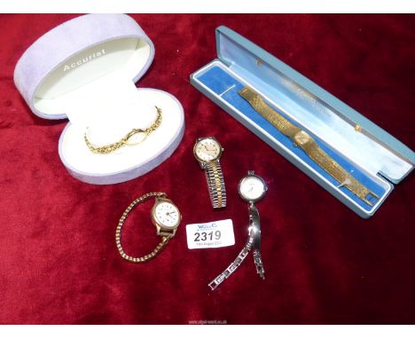 A quantity of Ladies wristwatches including Accurist, Ginebras, Antimagnetic, Timex 'Indiglo' etc.