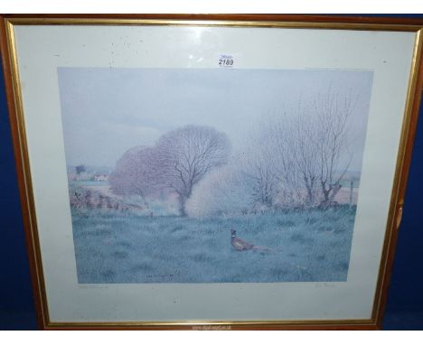 A Limited Edition print no. 61/500 of Pheasants in a Field , signed John Reaney, 25 1/2'' x 22 1/4''.