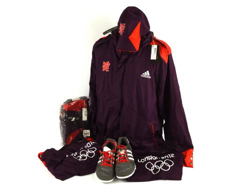 Collection of Official 2012 London Olympic Adidas Clothing - To include: 2 half zip top uniforms (Both Size 3XL), Cap (with t