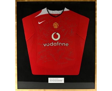 Manchester United Team Signed 2004-06 Home Shirt - Signed 25 times, by Howard; Park JI-Sung; Queroz; Heinze; Fletcher; Keane;