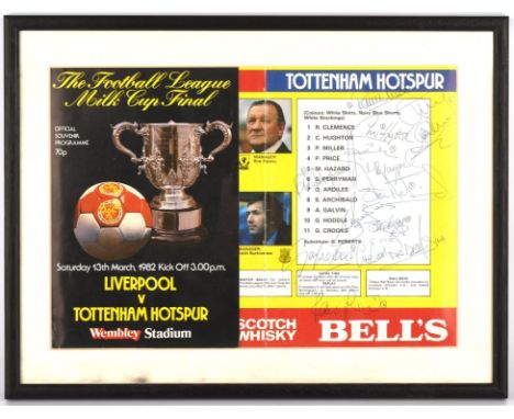 Tottenham Hotspur - collection of signed pictures to include, Jimmy Greaves, squad signed souvenir record sleeve, Squad signe