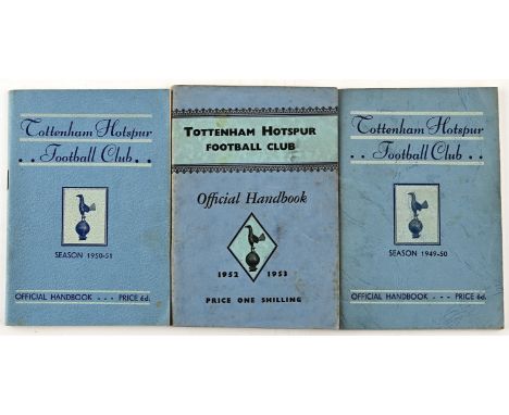 Tottenham Hotspur - 3 Vintage handbooks For the seasons 1949/50, 1950/51, 1952/53