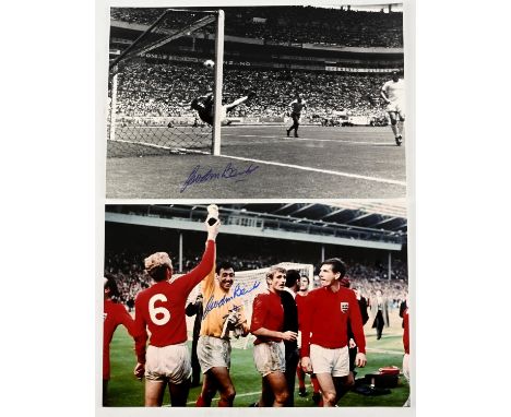 Gordon Banks Signed Photo, two signed photos of Gordon Banks, One from 1966 and one showing Pele save from 1970. 