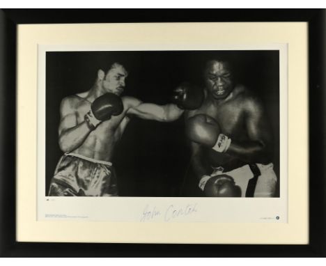 Two Signed boxing Photographs - John Conteh, Light heavyweight World Champion 1974 (Limited edition 65/500) and Cassius Clay 