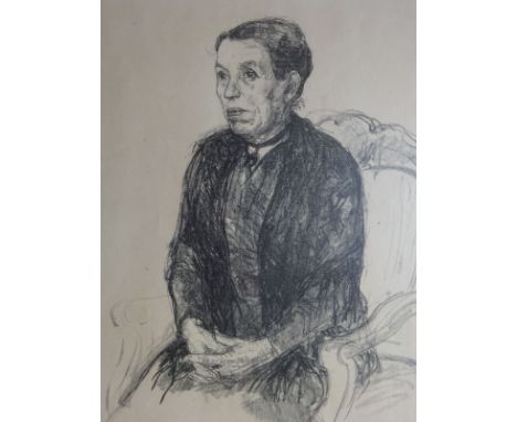 Meid, Hans (Pforzheim 1883 - 1957 Ludwigsburg). Portrait der Mutter. Lithographie von 1923. Unten rechts signiert, im Stein d