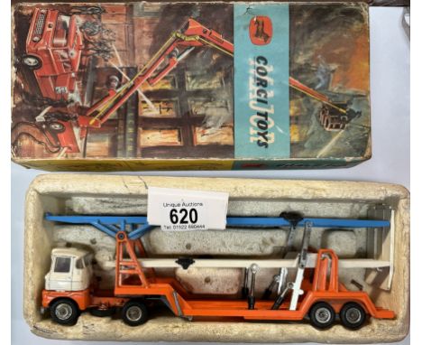 Corgi Major tri-deck transporter and 1127 simon snorkel fire engine