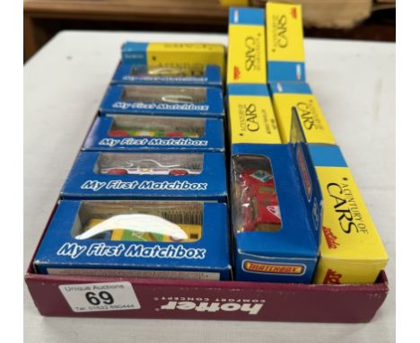 6 boxed 'My first Matchbox' and 6 Corgi Solido century of cars models