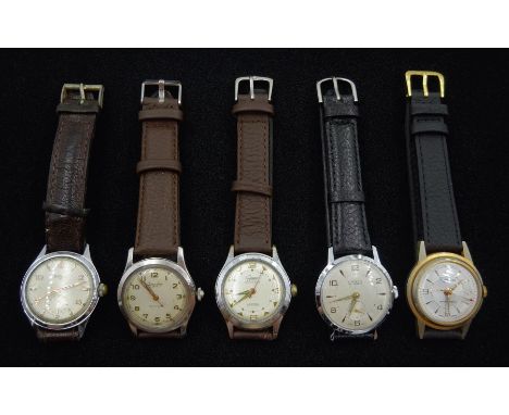 Five manual wind wristwatches including Geneva Sport, Lanco, Solo, Surprise De Luxe and CrusaderCondition Report:All movement