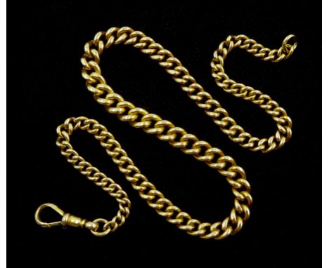 Early 20th century 18ct gold tapering watch/necklace curb chain, with clip by I S Greenberg &amp; Co, each link hallmarkedCon