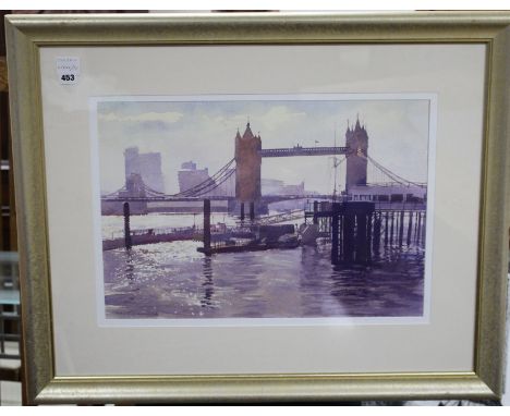 Stan Kaminski (b.1952), watercolour, 'Tower Bridge', signed, 39 x 57cm Condition: Good clean condition, colours strong, no fa