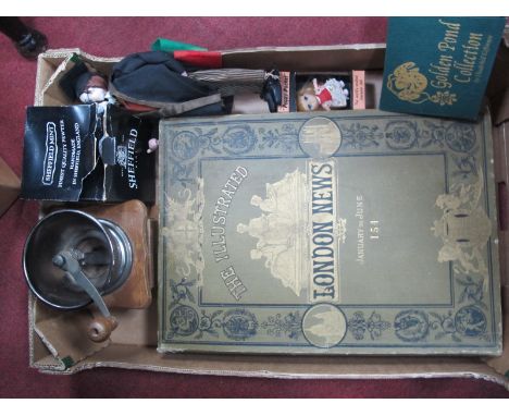 Illustrated London News 1919 January to June, coffee grinder, Rexard caricature doll, Linda Peggy Pocket, Golden Pond frog, m