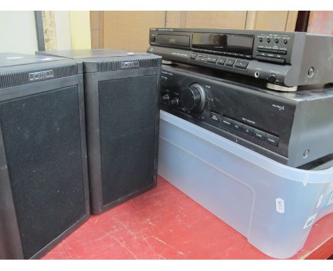 Technics Audio Equipment , comprising of SU-V500 amplifier, RS-TR474 tape deck and SL-PG460A cd player, also a pair of Missio