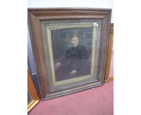 A Late XIX Century Portrait of Lady Wearing Black Dress, in period frame, overall 88 x 76cm (damages).