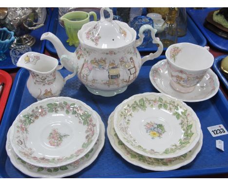 Royal Doulton Brambly Hedge Tea Service, comprising teapot, two side plates, three saucers, one cup and one cream jug.