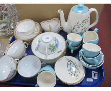 Copenhagen Cups and Saucers, with floral decoration, Swinnertons 'Nestor Vellum' coffee service, etc:- One Tray 