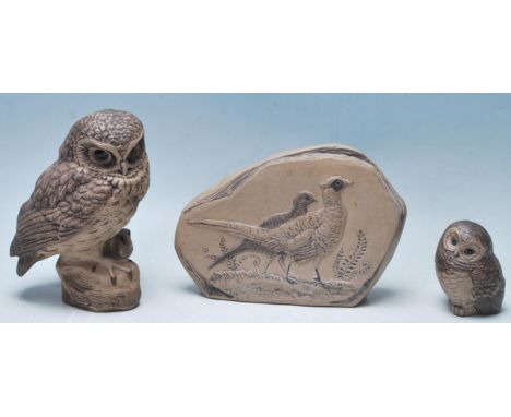 A Barbara Linley Adams stoneware ceramic plaque decorated with a Pheasant, inscribed to reverse "Ring Necked Pheasant ( Phasi