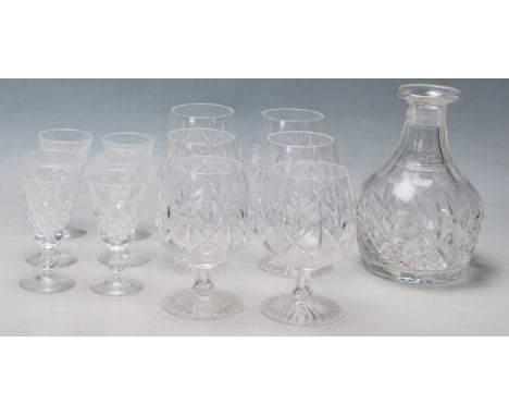 A collection of late 20th century crystal brandy glasses by Stuart together with 6 sherry glasses also by Stuart. Comes with 