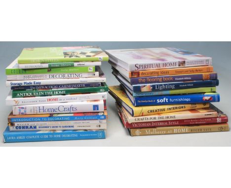 A large collection of vintage interior design books to include The Interior Design Book by Elizabeth Wilhide, Contemporary Ch
