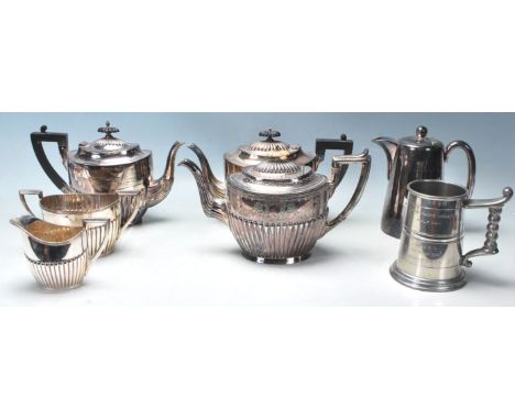 An early 20th century Walker &amp; Hall silver plated 3 part tea service comprising teapot, sugar bowl and creamer together w