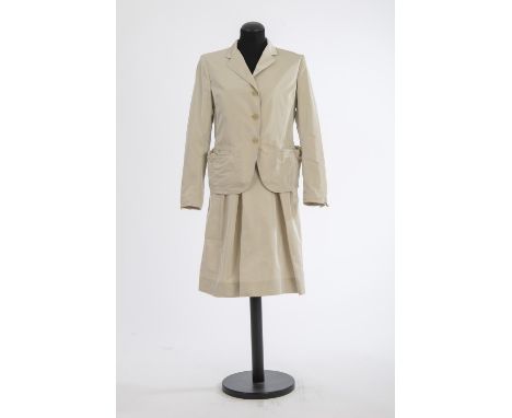 KostümJil Sander, Hamburg Mischgewebe mit Seide, beige, weiter Rock. Gr. 38. Zustand: Ungetragen mit Orig. Etikett.