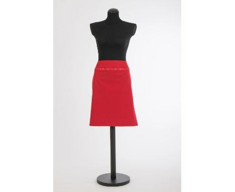 RockJil Sander, Hamburg Schurwolle mit Elasthan, rot, gefüttert, seitlich geschlitzt. Gr. 38. Zustand: Ungetragen mit Orig. E