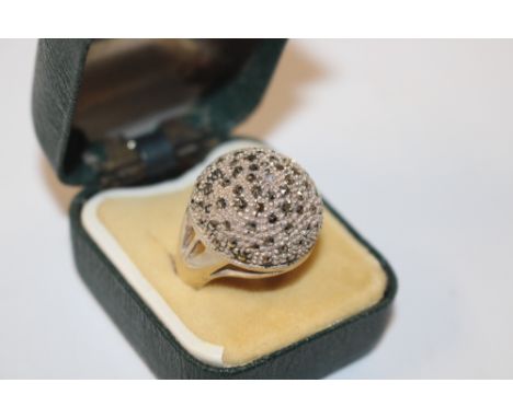 A Sterling silver Bombay ring set with marcasite, size Q/R approx. 9gms 