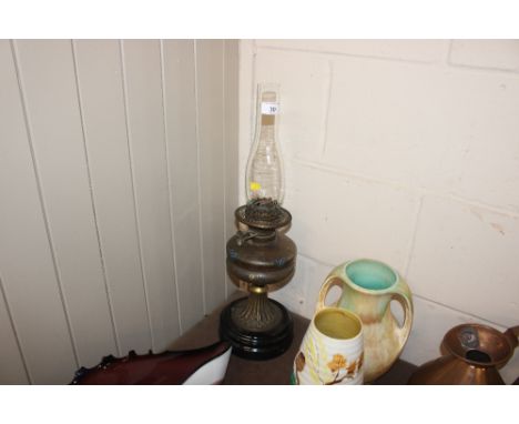 A Victorian oil lamp