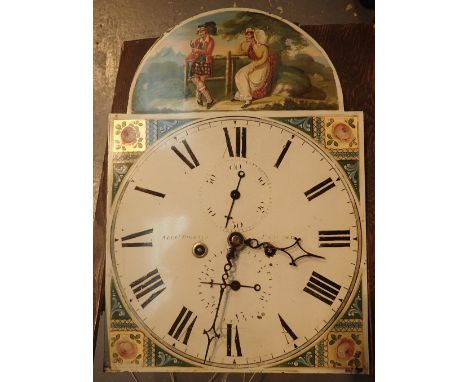 Oak cased eight day long case clock by Alex Ander P Procter, Tarland 