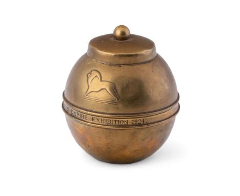Lipton's Souvenir Tea Caddy brass advertising caddy 'British Empire Exhibition 1924', 12cm tall.