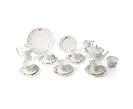 Art Deco tea service by H W Williamson &amp; Son, Longton, advertising 'Hovis' bread. Comprising a tea service of six trios, 
