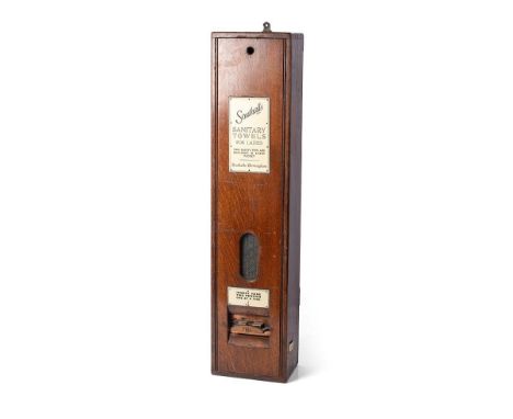 'Southalls' Sanitary Towels For Ladies Dispenser,  "Southalls SANITARY TOWELS, SOUTHALLS BIRMINGHAM, SINCE 1820,". Tongue-and