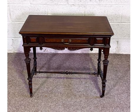 A small mahogany Georgian style side table; together with a 19th century mahogany pot commode (2)