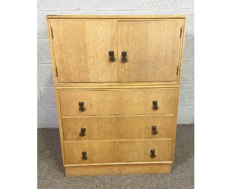 A small vintage side cabinet, together with two handy Sewing / Work tables, both with hinged compartments for storage, one wi