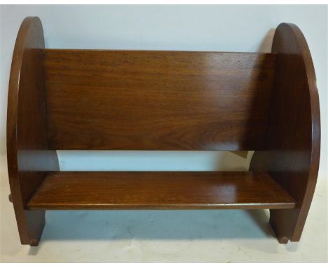 A late 19th century mahogany pegged book trough, H.37 W.55 D.26cm 
