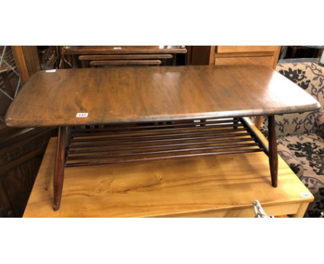 ERCOL DARK ELM MAGAZINE COFFEE TABLE