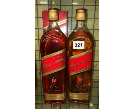 BOXED JOHNNIE WALKER RED LABEL OLD SCOTCH WHISKY 1L AND AN UNBOXED JOHNNIE WALKER RED LABEL OLD SCOTCH WHISKY 1L