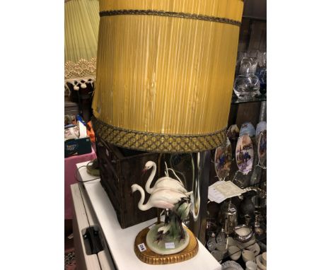 FLAMINGO FIGURAL TABLE LAMP AND SHADE