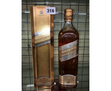 BOXED JOHNNIE WALKER GOLD LABEL SCOTCH WHISKY THE CENTENARY BLEND AGED 18 YEARS 750ML
