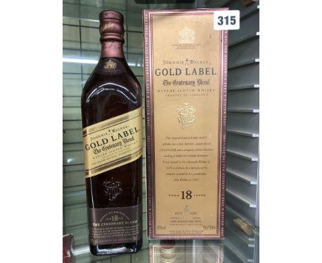 BOXED JOHNNIE WALKER GOLD LABEL SCOTCH WHISKY THE CENTENARY BLEND AGED 18 YEARS 75CL