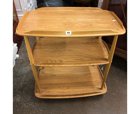 ERCOL  MORNING DEW LIGHT ELM TROLLEY TABLE