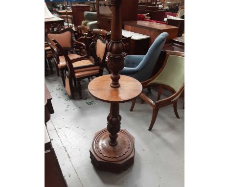 Unusual early 20th century carved oak standard lamp