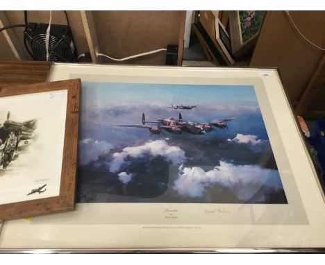 Two Air Force prints, including Lancaster by Robert Taylor, first edition print signed by Leonard Cheshire, and Salute to the